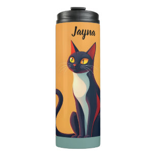 Neugierige Katze Thermosbecher