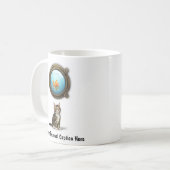 Neugierige Katze und Goldfisch Inside a Porthole Kaffeetasse (Vorderseite Links)