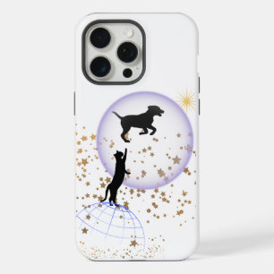 Neugierige Katze und Laufhund iPhone 15 Pro Max Hülle