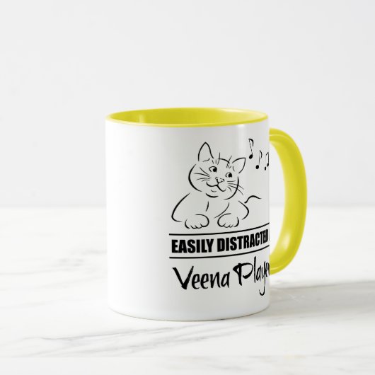 Neugierige Katze von Veena-Spielern leicht abgelen Tasse (VorderseiteRechts)