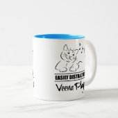 Neugierige Katze von Veena-Spielern leicht abgelen Zweifarbige Tasse (VorderseiteRechts)