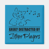 Neugierige Katze von Zither-Spielern leicht abgele Magnet (Vorne)