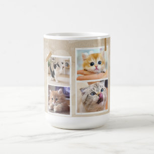 Neugierige Katzen Collage Kaffeetasse