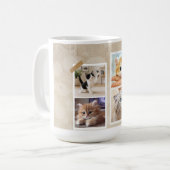 Neugierige Katzen Collage Kaffeetasse (Vorderseite Links)