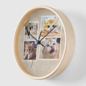 Neugierige Katzen Collage Uhr (Winkel)
