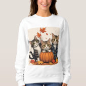 Neugierige Katzen - Gemütlicher Herbst Sweatshirt (Vorderseite)
