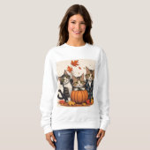 Neugierige Katzen - Gemütlicher Herbst Sweatshirt (Vorne ganz)