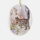 Neugierige Katzen-Grafik Keramikornament (Rechts)