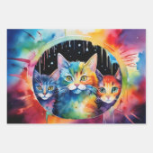 Neugierige Katzen mit einfarbigem Hintergrund Geschenkpapier Set (Vorderseite 2)