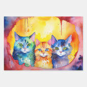 Neugierige Katzen mit einfarbigem Hintergrund Geschenkpapier Set (Vorderseite)