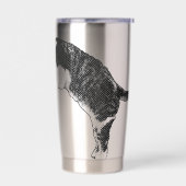 Neugierige Katzenstimmung Thermobecher (Links)