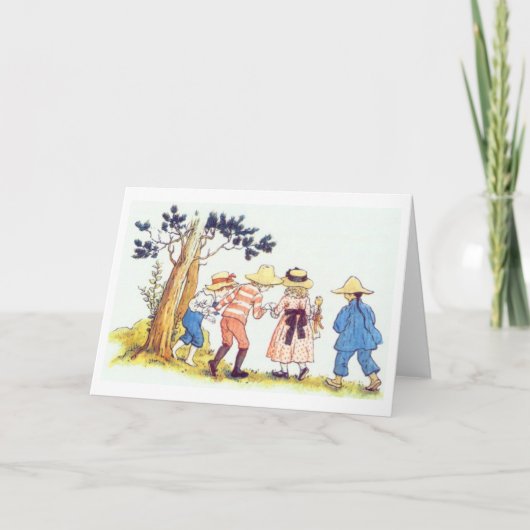 Neugierige Kinder, Grußkarte Karte (Vorderseite)