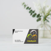 Neugierige Kindergesichts-Babysitter-Visitenkarte Visitenkarte (Stehend Vorderseite)