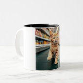 Neugierige Kitten Conveyor Caper Tasse (Vorderseite Links)