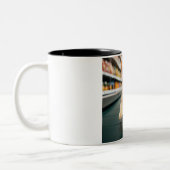 Neugierige Kitten Conveyor Caper Tasse (Links)