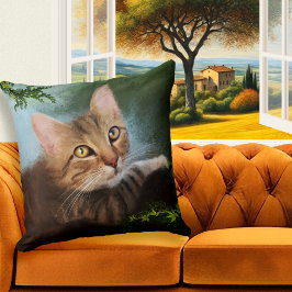 Neugierige Kitty Fine Art Pillow Kissen