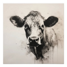 Neugierige Kuh-Blickposter von PS-Nature Designs Poster