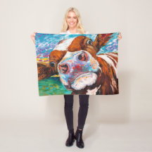 Neugierige Kuh-Decke