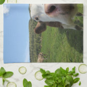 Neugierige Kuh Handtuch (Gefaltet)