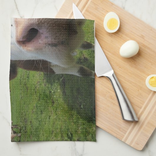 Neugierige Kuh Handtuch (Viertel Falte)