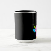 Neugierige Kuh mit großer Nose sagt Yo Tasse (Zentrum)