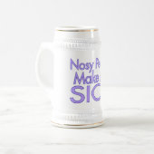 Neugierige Leute machen mich krank Bierglas (Vorderseite Links)