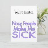Neugierige Leute machen mich krank Einladung (Stehend Vorderseite)