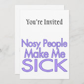Neugierige Leute machen mich krank Einladung (Vorne/Hinten)