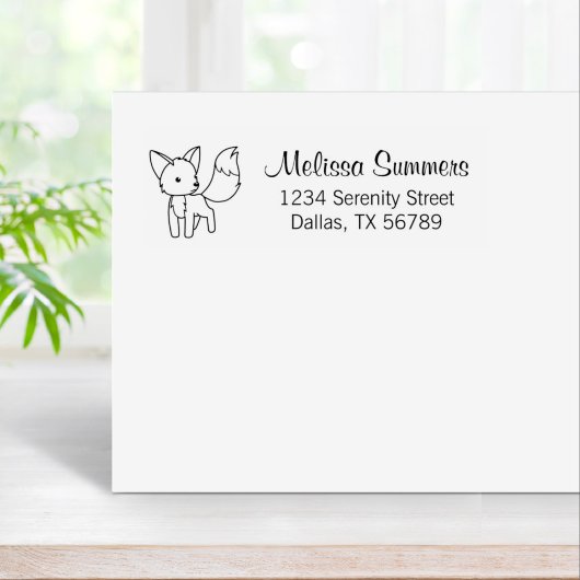 Neugierige Little Fox-Adresse Gummistempel