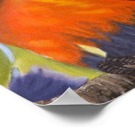 Neugierige Macaw Poster (Ecke)