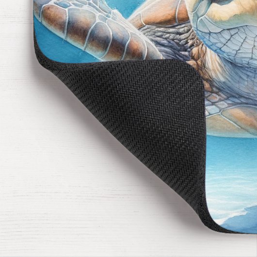 Neugierige Meeresschildkröte-Mousepad Mousepad (Ecke)
