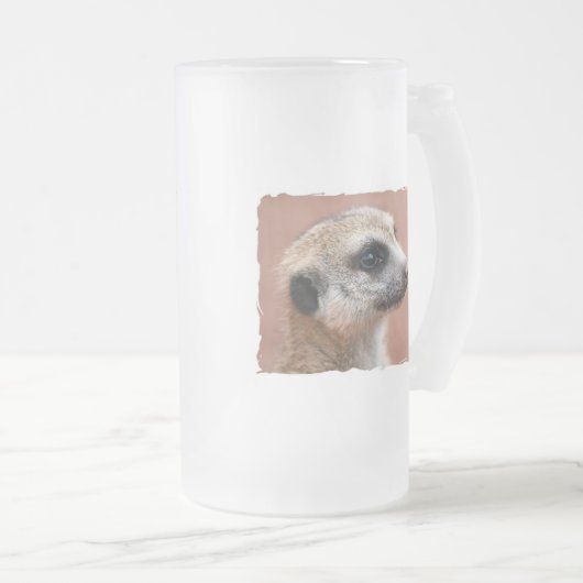 Neugierige Meerkat Bier-Tasse Mattglas Bierglas (VorderseiteRechts)