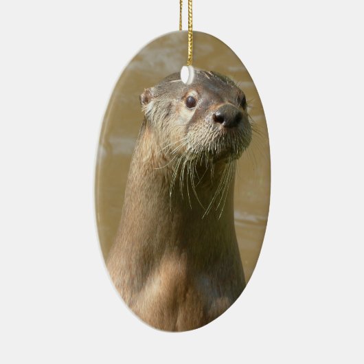 Neugierige Otter-Verzierung Keramikornament (Rechts)