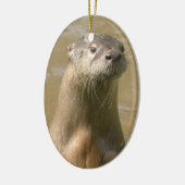 Neugierige Otter-Verzierung Keramikornament (Links)