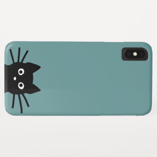 Neugierige Peeking Black Kitty Cat | Funny Cat Fac Case-Mate iPhone Hülle (Rückseite (Horizontal))