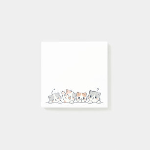Neugierige Pfoten - Süße Katzenfreunde spähen Post-it Klebezettel