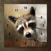 Neugierige Raccoon Wall-Uhr Große Wanduhr