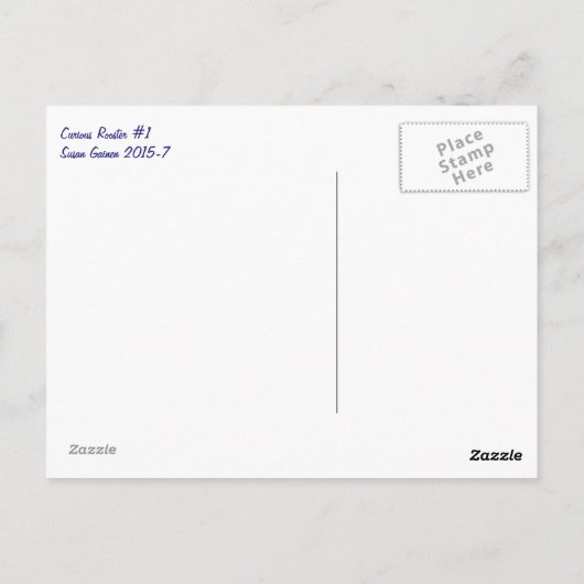 Neugierige Rooster #1 Postkarte (Rückseite)