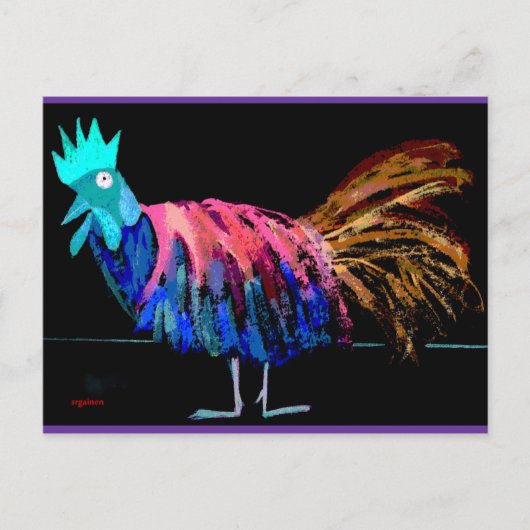 Neugierige Rooster #1 Postkarte (Vorderseite)