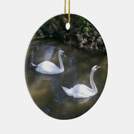 Neugierige Schwan-Verzierung Keramik Ornament (Rechts)