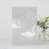 Neugierige Schwans Stationery Briefpapier (Stehend Vorderseite)