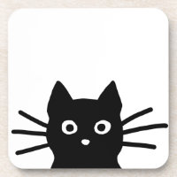 Neugierige Schwarze Katze mit langen Whiskys| Cool