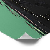 Neugierige Schwarze Katze Poster (Ecke)