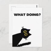 Neugierige schwarze Katze-Postkarte Postkarte (Vorne/Hinten)