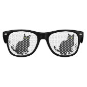 Neugierige Schwarze Katze Sonnenbrille (Vorderseite)