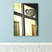 Neugierige Taube Leinwanddruck (Insitu (Holzboden))