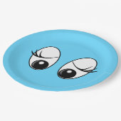 Neugierige Teller aus blauem Papier - individuell (Schrägansicht)