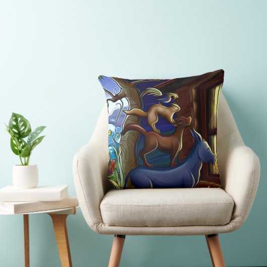 Neugierige Tiere Kissen (Stuhl )