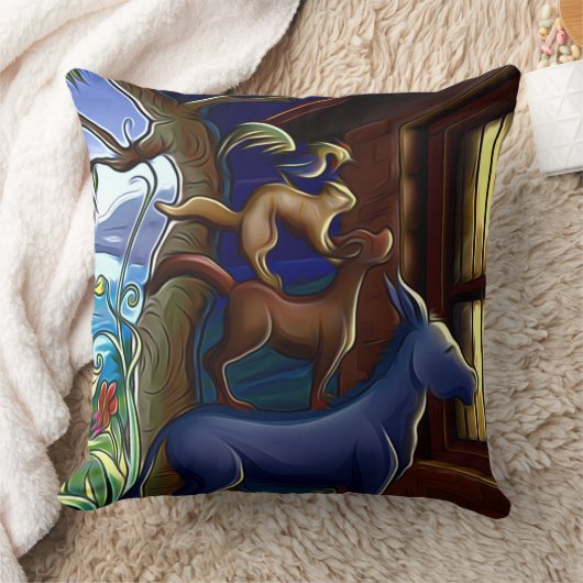 Neugierige Tiere Kissen (Decke)