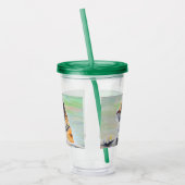 Neugierige Tigermalerei Acryltrinkbecher (Links)